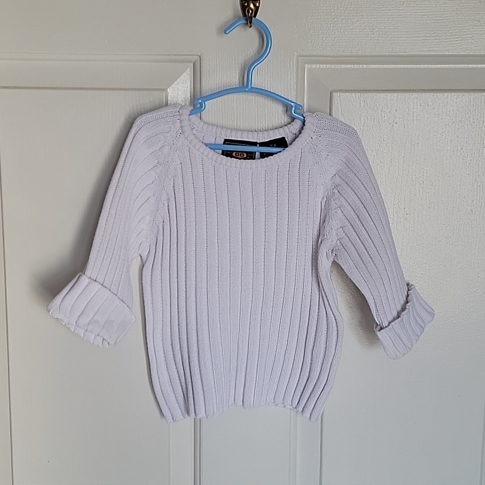 Route 66, little girls white sweater.  Size 7/8.